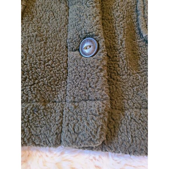 Lee Plus Size Fleece V Neck Cardigan Size 1x Green - Picture 5 of 8